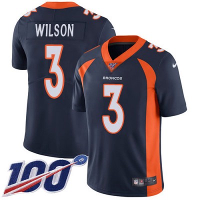 Nike Denver Broncos #3 Russell Wilson Navy Blue Alternate Men's Stitched NFL 100th Season Vapor Untouchable Limited Jersey